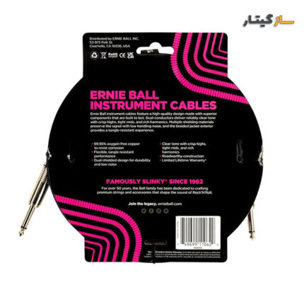 کابل گیتار ارنی بال مدل PO6393) Ernie Ball Braided Instrument Cable)