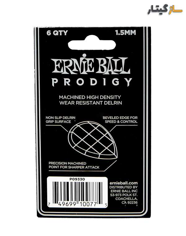 پک ۶تایی پیک Ernie Ball Prodigy 1.5mm مشکی تیردراپ