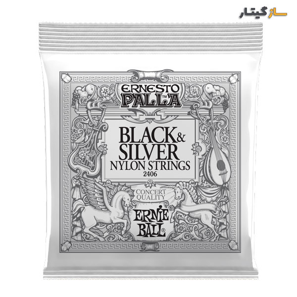 سیم گیتار کلاسیک ارنی بال مدل Ernie ball black silver 2406